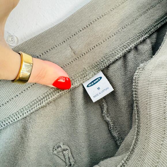 OLD NAVY Olive Green Sweatpants Joggers Pants French Terry Ankle Drawstring M - Picture 4 of 16